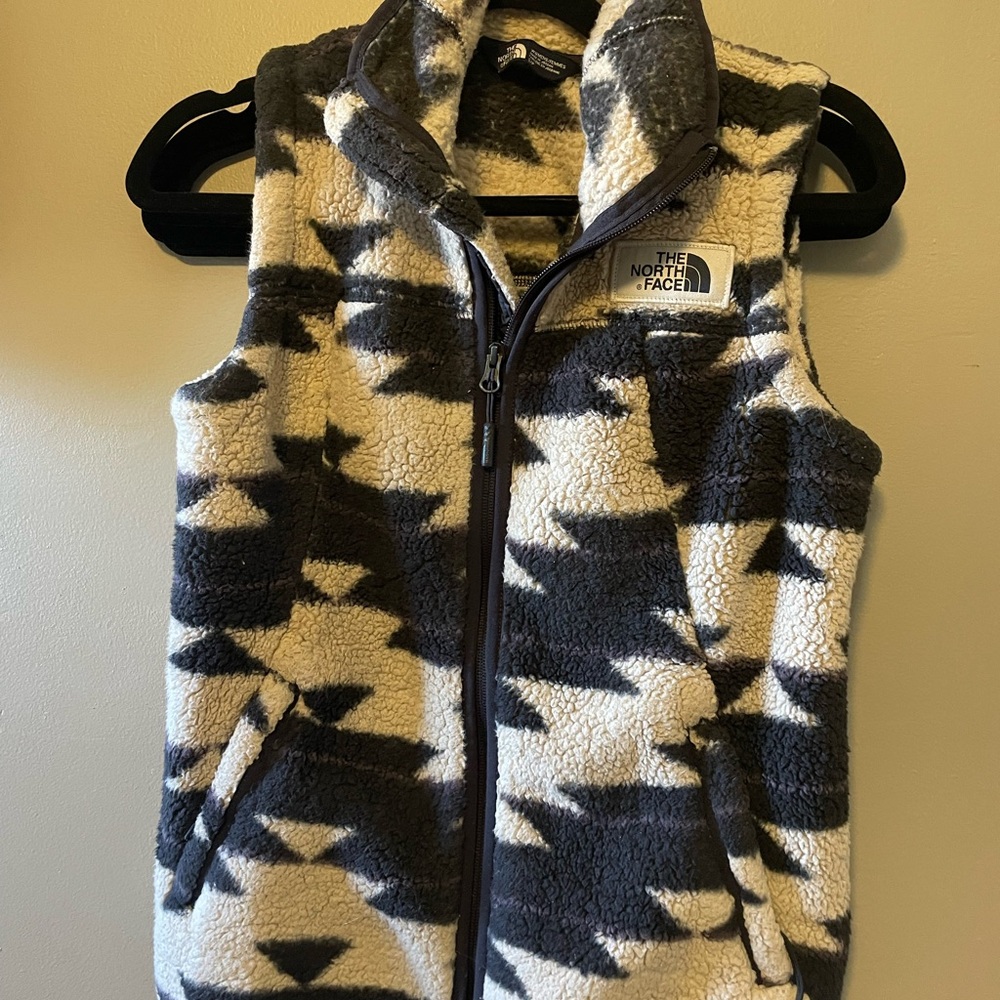 The North Face Fleece Vest - Black and White Size Small